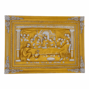 Quadro da Última Ceia de Jesus – Relevo Dourado