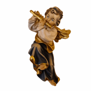 Anjo Pendente Músico em Madeira – Azul