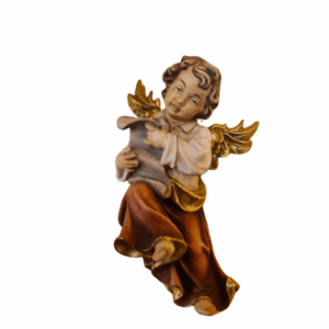 Anjo Pendente com Partitura em Madeira – Vermelho