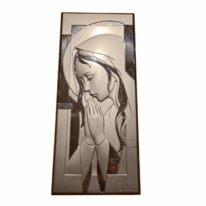 Quadro de Nossa Senhora em Oração – Prata de Lei 835% L